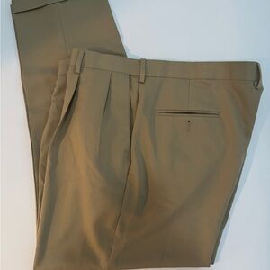 Saddlebred Khaki colored Pleated Dress Pants Size 40 x 30
